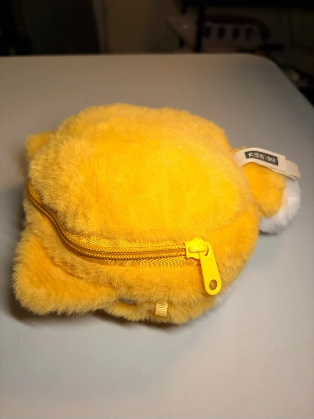 Baby three Plush Cat Face wallet - Yellow and White